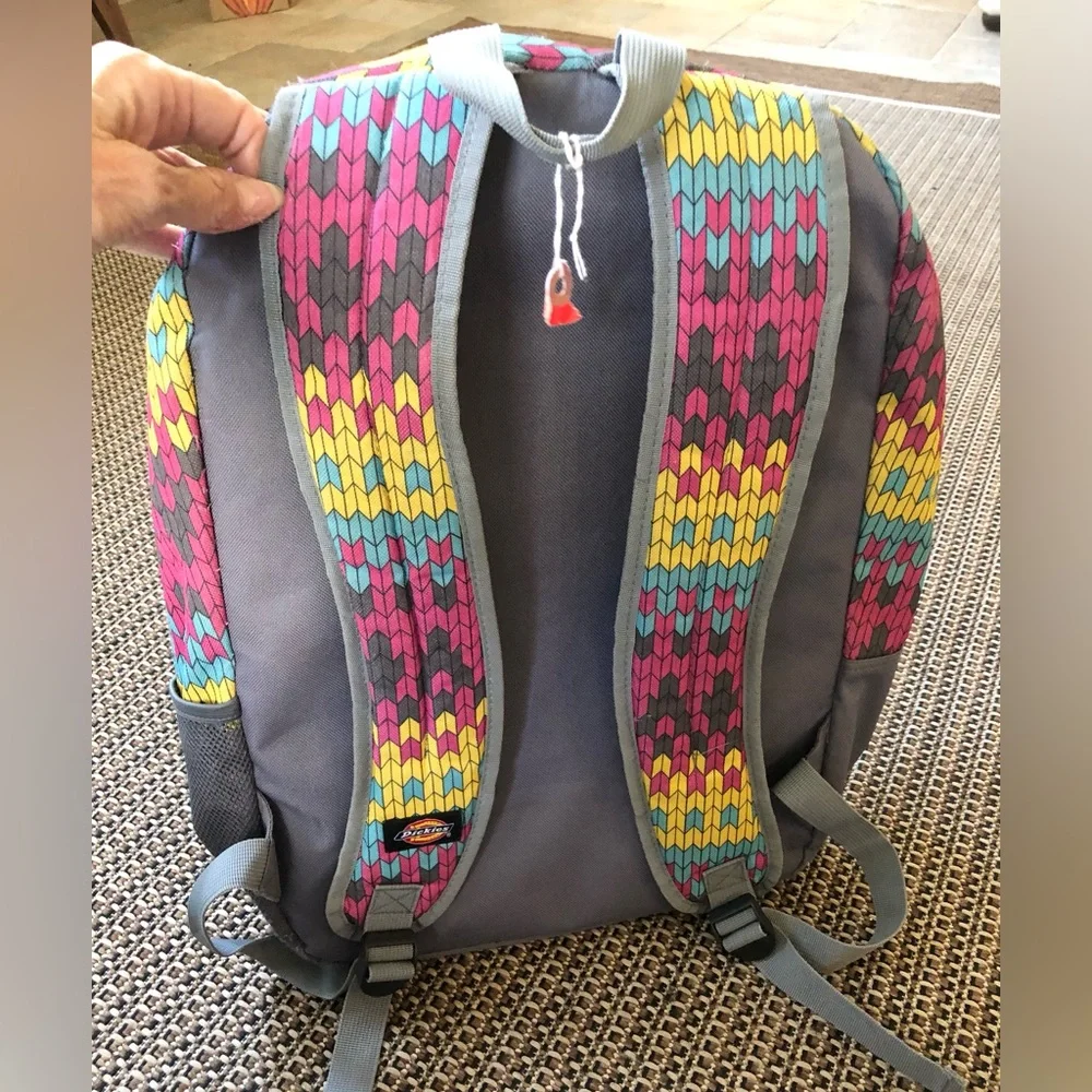 NWOT Dickies Multicolor Tribal Pattern Varsity Bckpack School Campus Work Travel